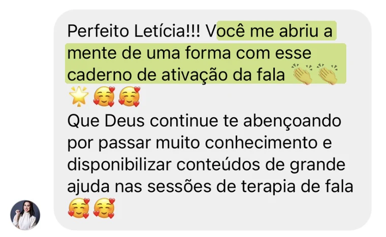 Fonoaudióloga conta que o caderno de ativação da fala abriu a mente dela para conduzir as sessões de terapia de fala
